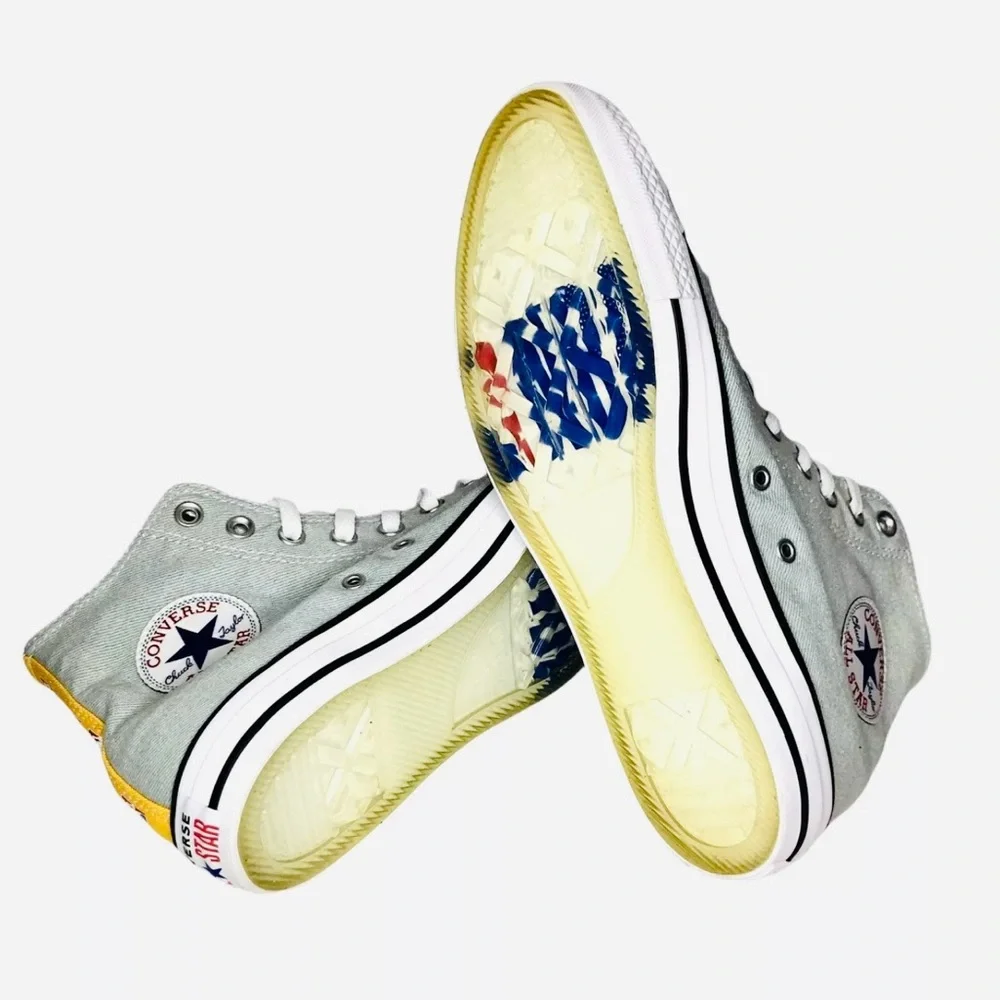 Converse Mens Warriors Golden State Chucks CTAS Hi Top NBA Custom Size 7.5
